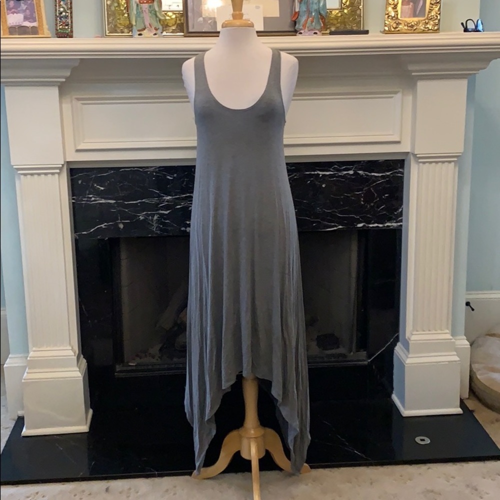 Darling grey KTOO asymmetrical hem cotton dress